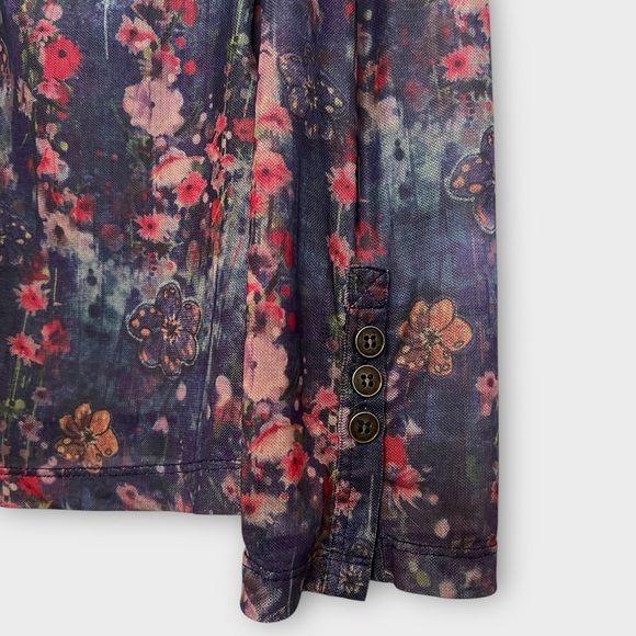 Natural Life Carina Mesh Floral Boho Top - Picture 7 of 10